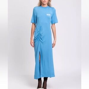 NEW GANNI T Shirt Dress Black with Side Slit Size XL